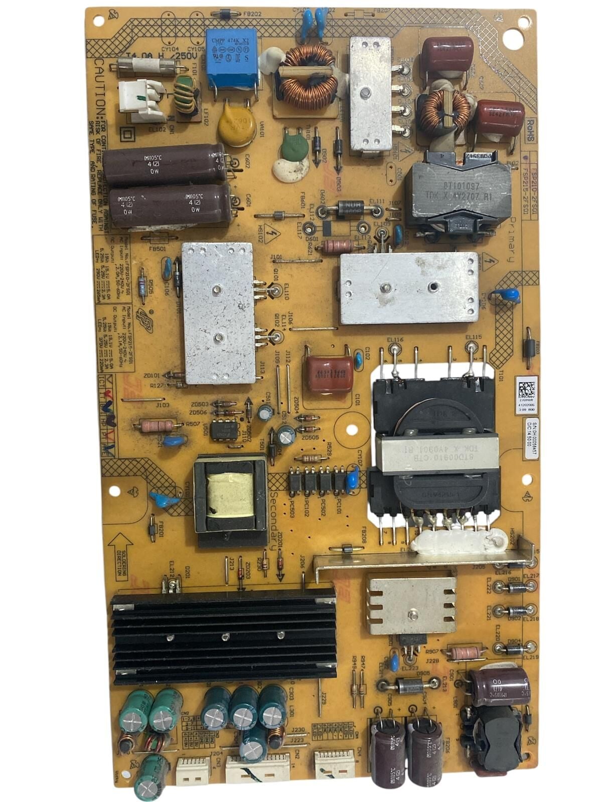 Arçelik / Grundig 55'' 4K UHD LED TV Güç ve Besleme Kartı (Power Supply Board) - FSP210-2FS01 / FSP215-2FS01 / Arçelik A55LW8477 Orijinal