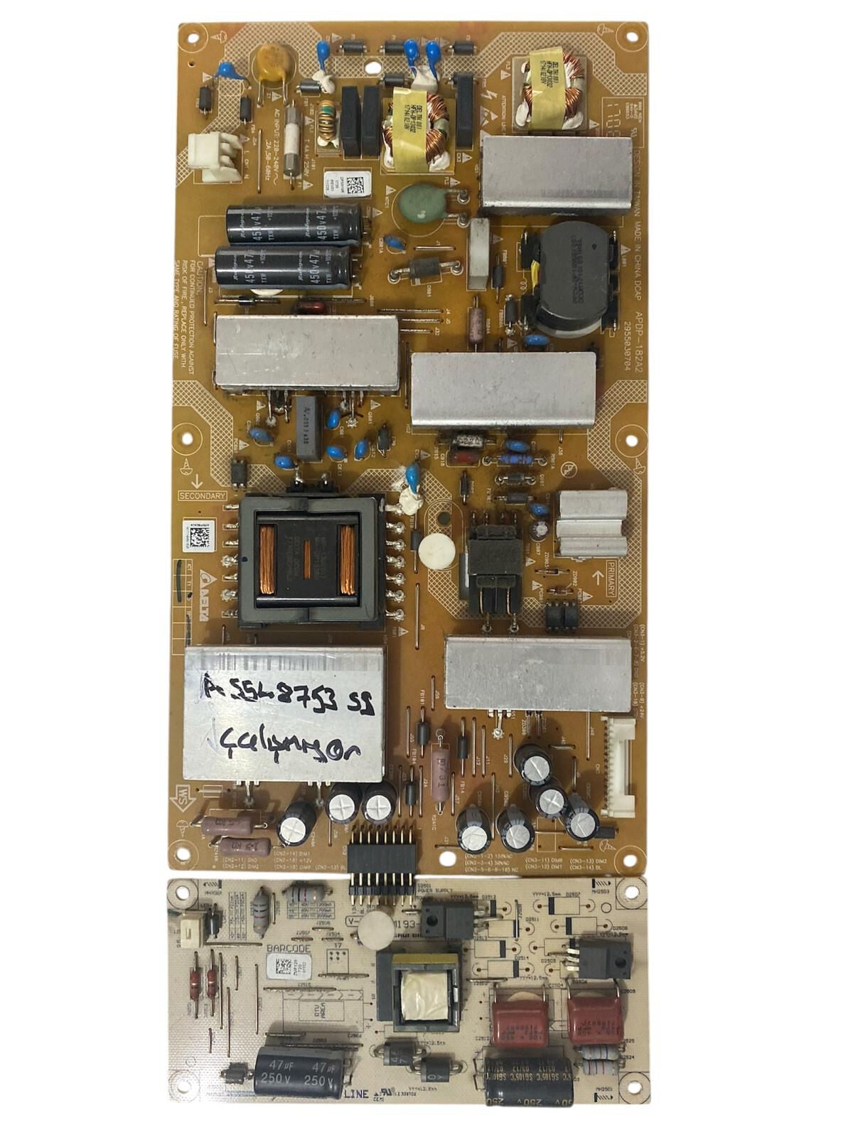 Arçelik 55'' 4K UHD LED TV Güç ve Besleme Kartı (Power Supply Board) - APDP-182A2 / 2955030704 / Arçelik A55L 8753 5S Orijinal