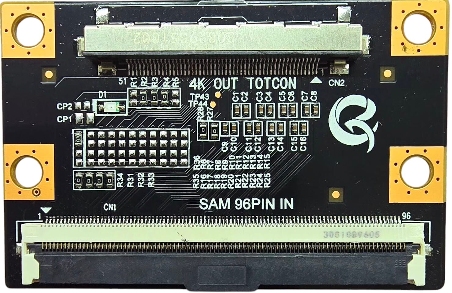 LVDS Dönüştürücü Modül – 96 Pin'den 51 Pin'e + 10 Pin'den 8 Pin'e Gerilim Hattı Adaptörü | Siyah