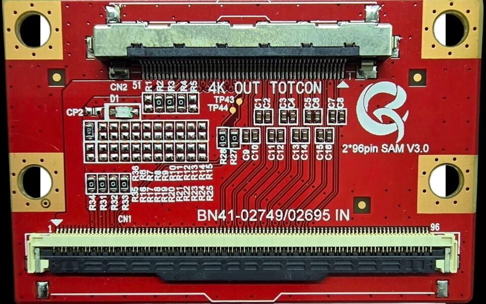 LVDS Dönüştürücü Modül – 96 Pin'den 51 Pin'e + 10 Pin'den 8 Pin'e Gerilim Hattı Adaptörü | Kırmızı