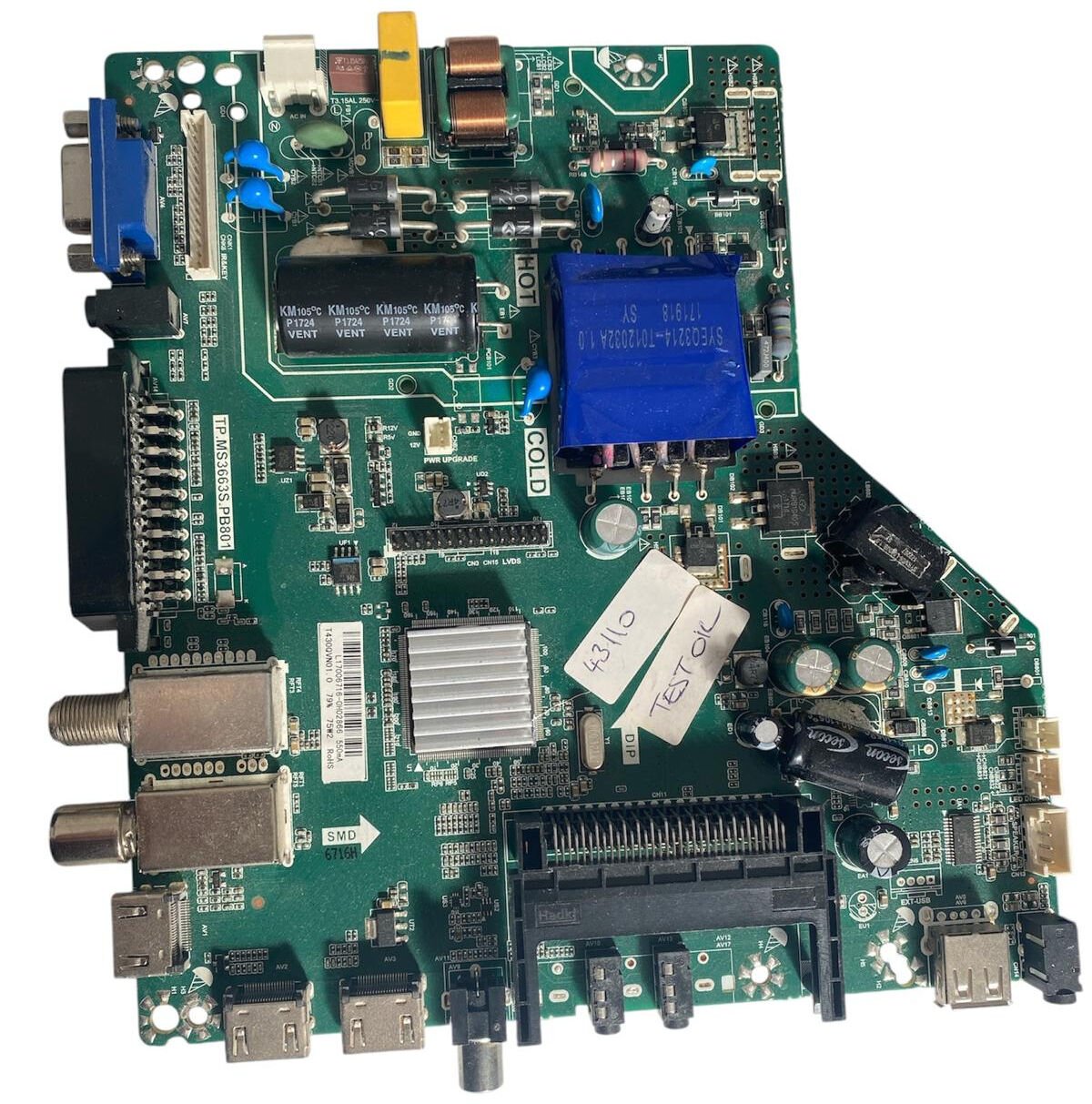 Awox 43110 TP.MS3663S.PB801 Anakart ve Besleme Kombine Kart