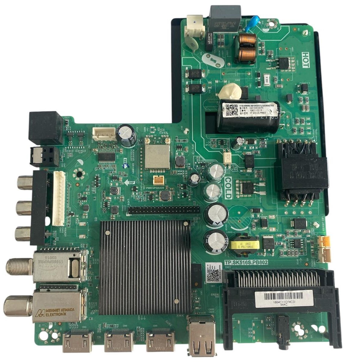 Onvo OV32152 Anakart – TP.SK516S.PB802 Orijinal Android Smart LED TV Anakartı (Universal Kart)