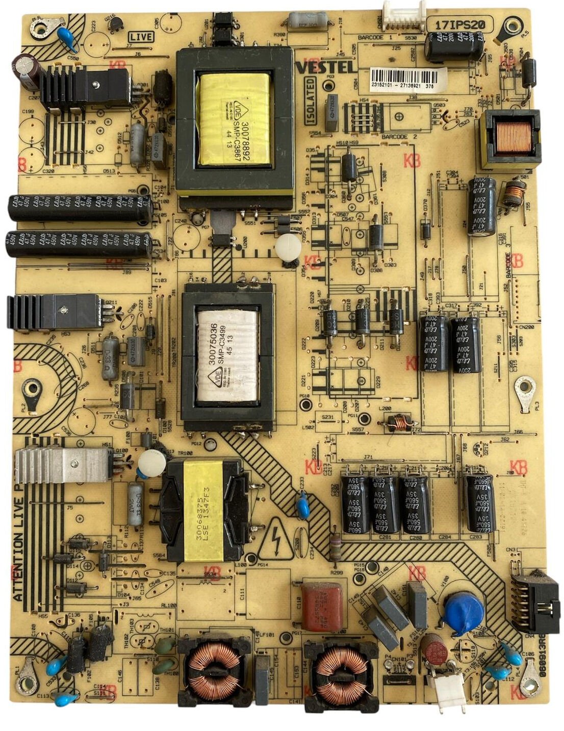 Vestel 17IPS20 Power Board – 23152101 Orijinal Televizyon Besleme Kartı