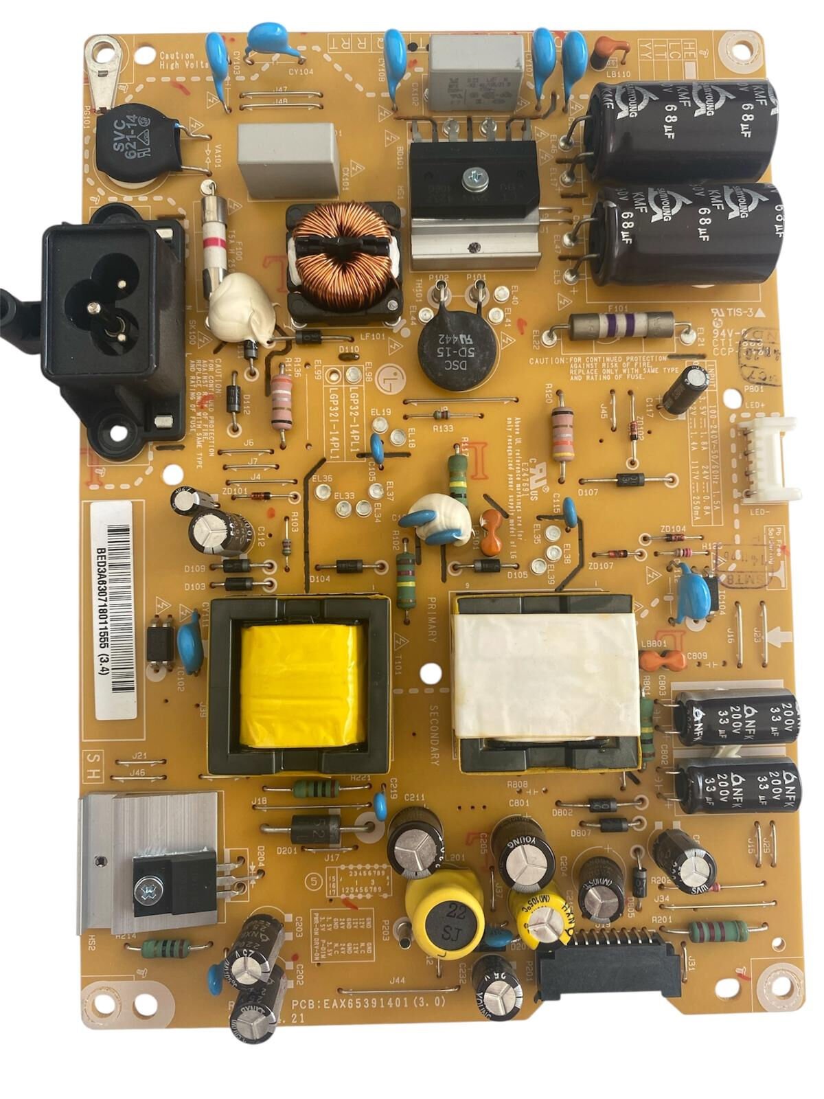 LG 32LB652V Besleme Kartı – EAX65391401 (3.0) Orijinal LGP32-14PL1 LED TV Power Board