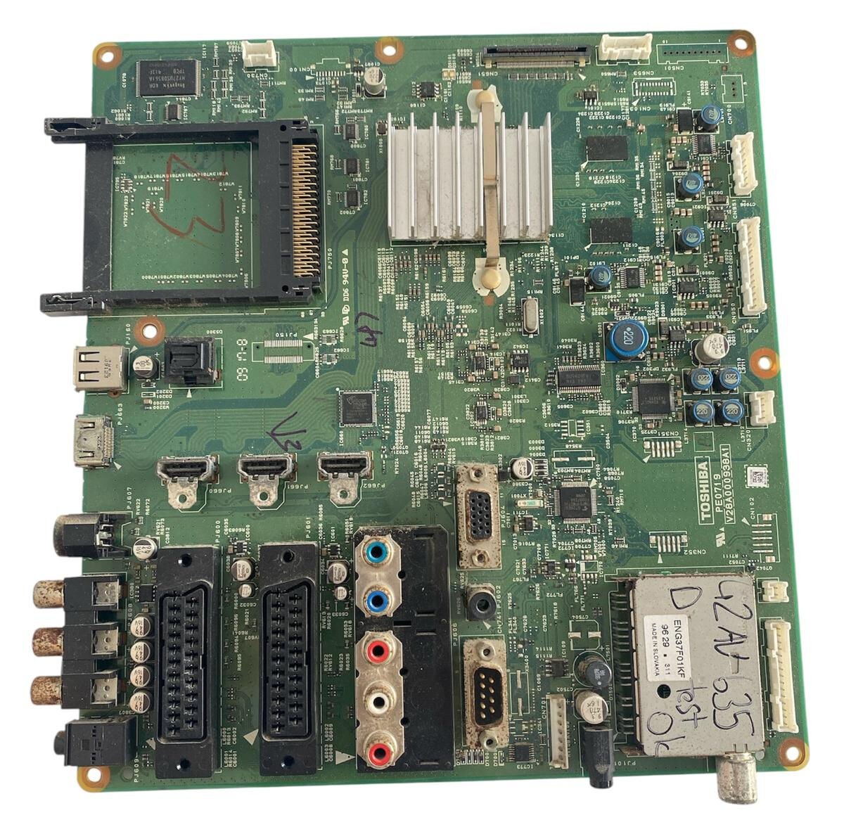 Toshiba 42AV635D Anakart – V28A000938A1 PE0719 Orijinal LCD TV Main Board