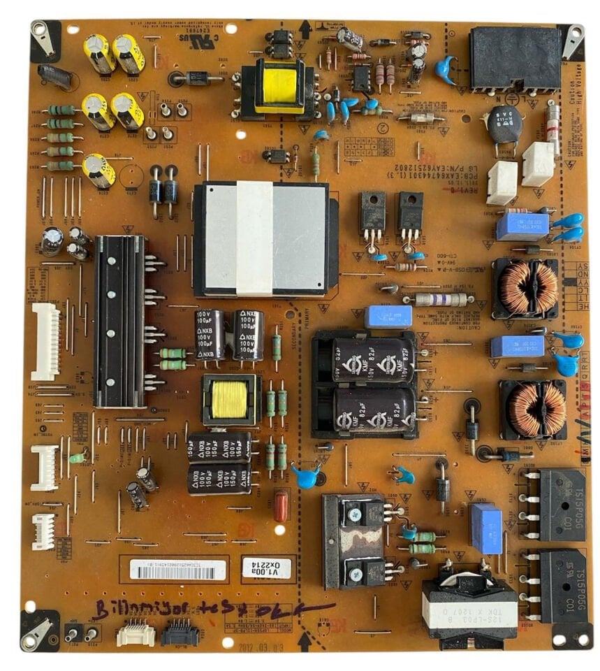 LG 55LM860V Uyumlu Besleme Kartı – EAX64744301 (1.3) Orijinal LED TV Power Supply (LGP55H-12LPB)