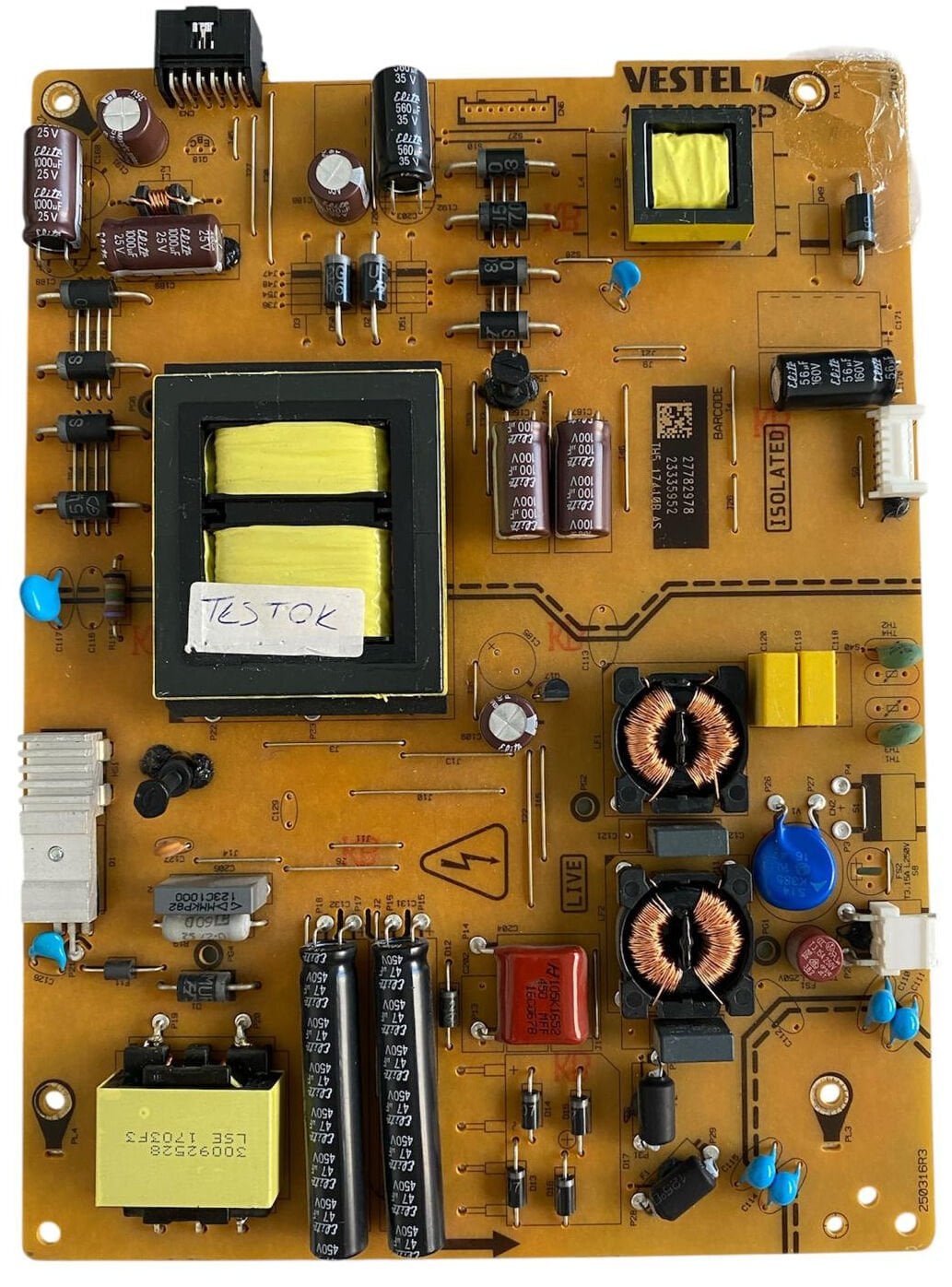 Vestel 17IPS72P Besleme Kartı – Orijinal LED TV Çıkma Power Supply (27782978 - TEST OK)
