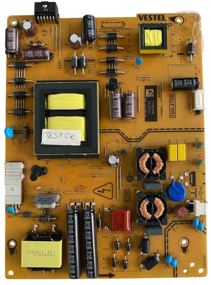 Vestel 17IPS72P Besleme Kartı – Orijinal LED TV Çıkma Power Supply (27782978 - TEST OK)