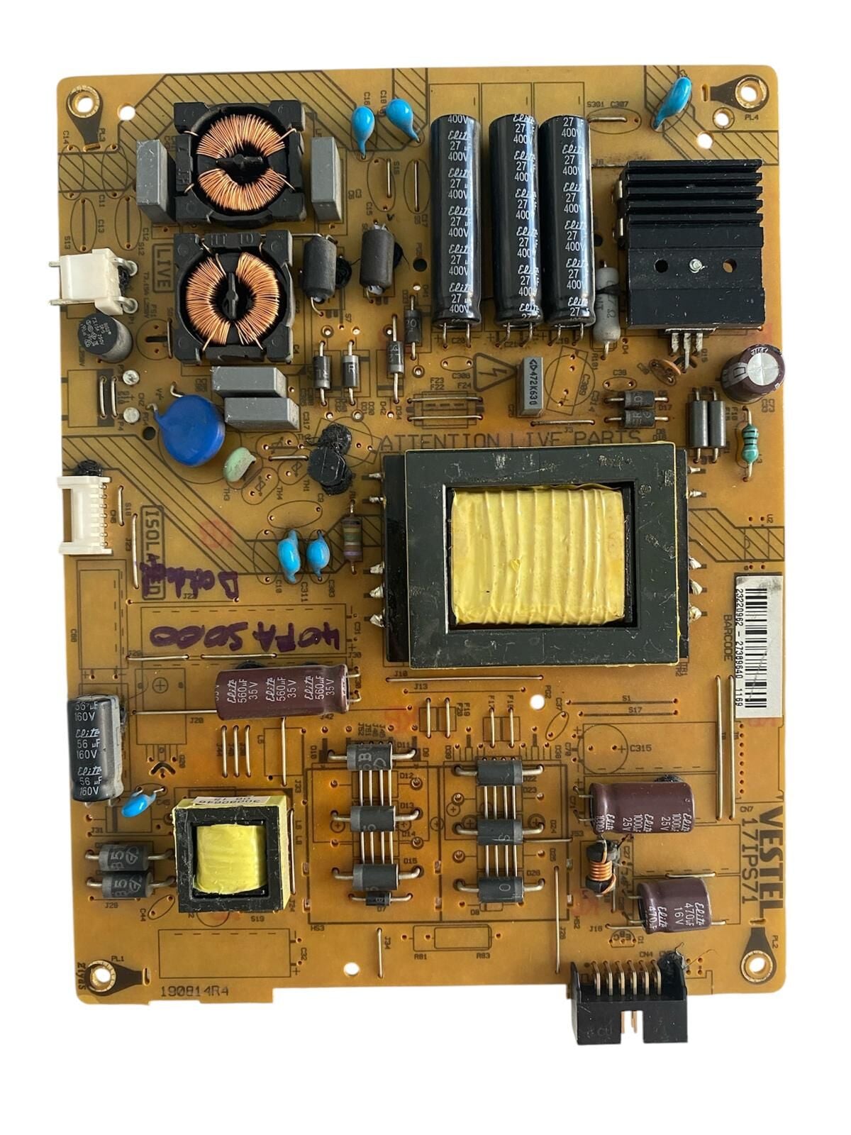 Vestel 17IPS71 Besleme Kartı – 40FA5000 (23220962)  Orijinal LED TV Çıkma Power Supply