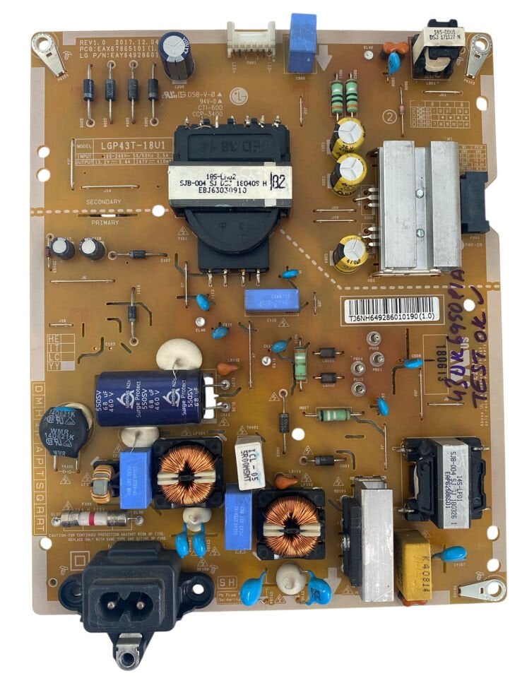 LG 43UK6950 Besleme Kartı – EAX67865101 EAY64928601 LGP43T-18U1 Çıkma Power Supply