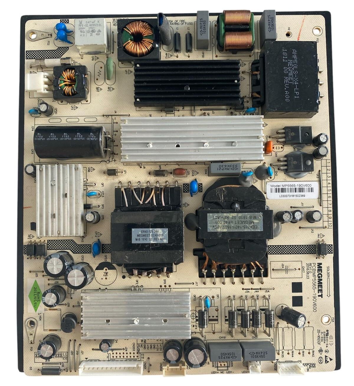 Axen AX55CRE88 Besleme Kartı – Megmeet MP5565-190V600 Sunny 55'' Orijinal Temiz Söküm Power Board