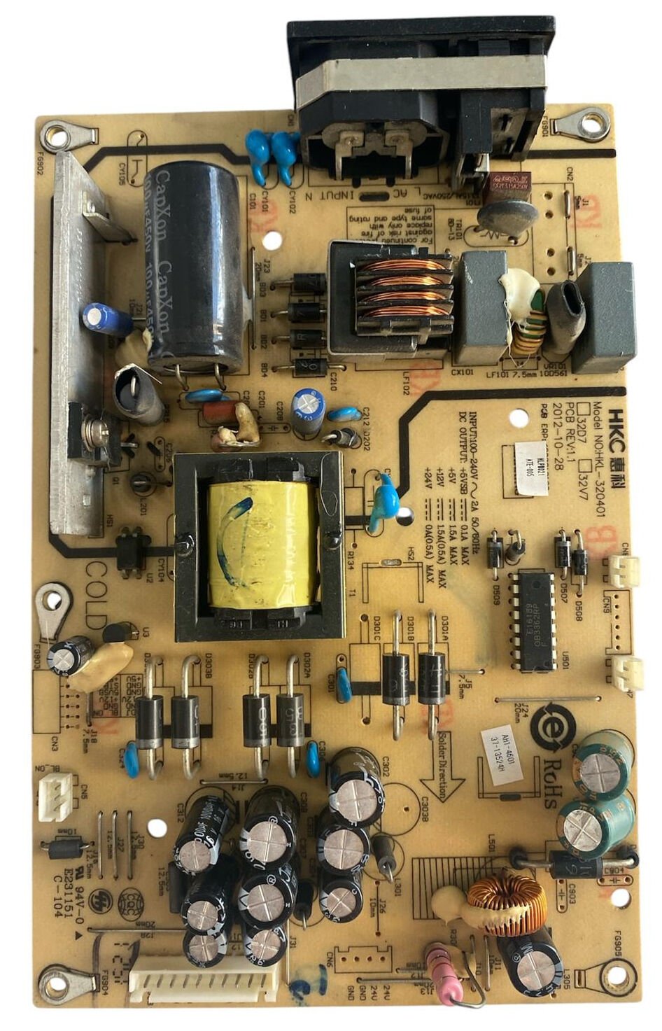 Sunny Axen HKL-320401 Besleme Kartı – 32 inç LE82N10HM Orijinal Temiz Söküm Power Supply