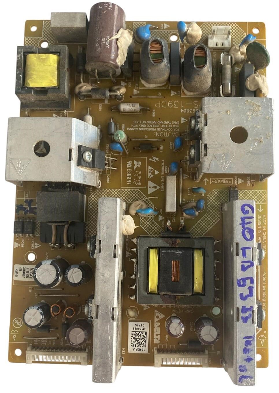Grundig G40LB5333 Besleme Kartı Delta DPS-139DP 29503804 Orijinal Temiz TV Power Board