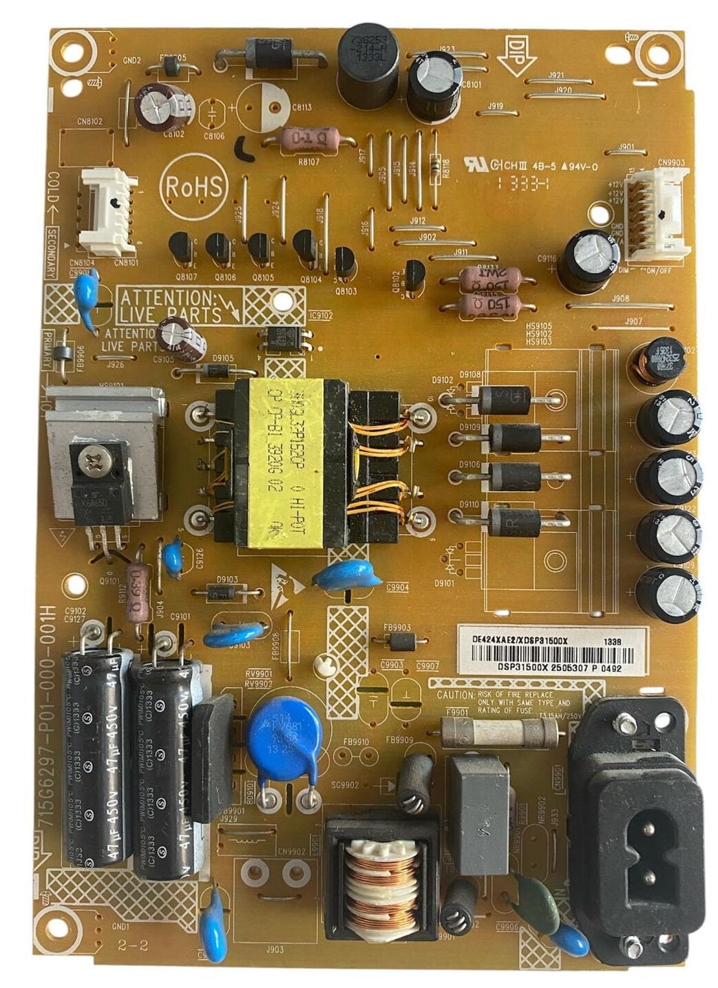 Philips 42PFL3108 Besleme Kartı 715G6297-P01-000-001H Orijinal TV Power Supply