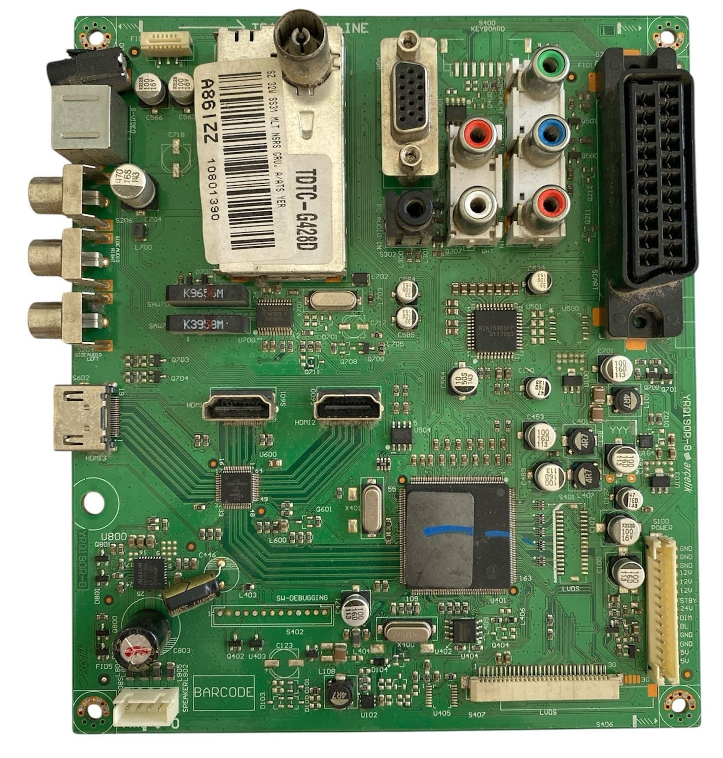 Beko F 82-203 TV Anakart YRQ190R-8  Orijinal Main Board