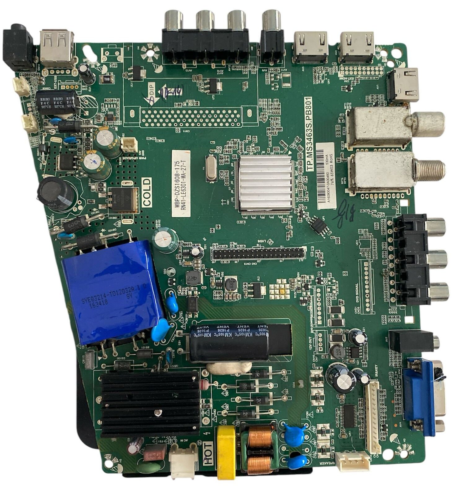 Yumatu Anakart (Mainboard) - TP.MS3463S.PB801 - Dahili Beslemeli ve Uydu Alıcılı LED TV Kartı