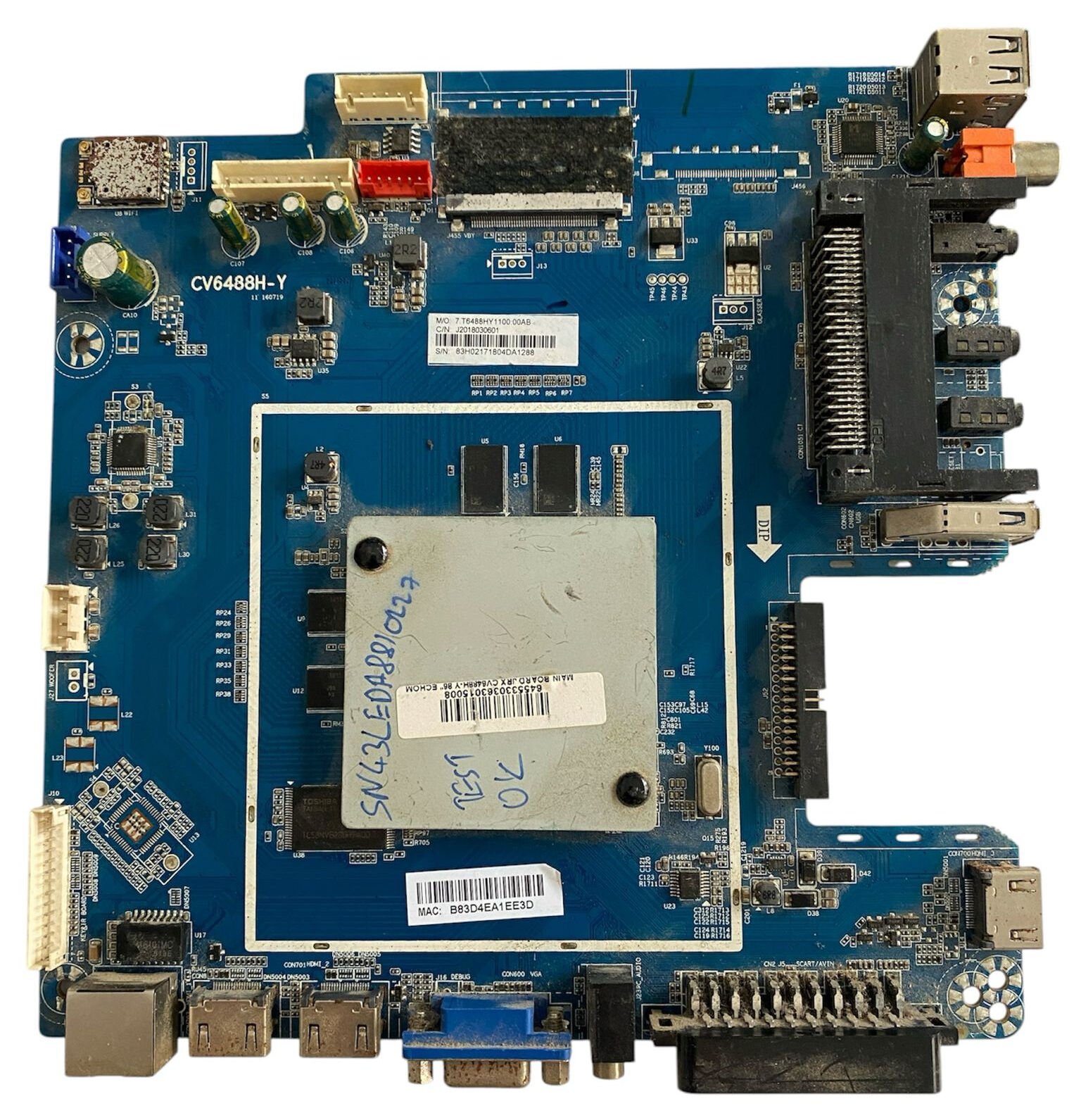 Sunny SN43LEDA8810227 TV Anakart CV6488H-Y Orijinal Smart Main Board
