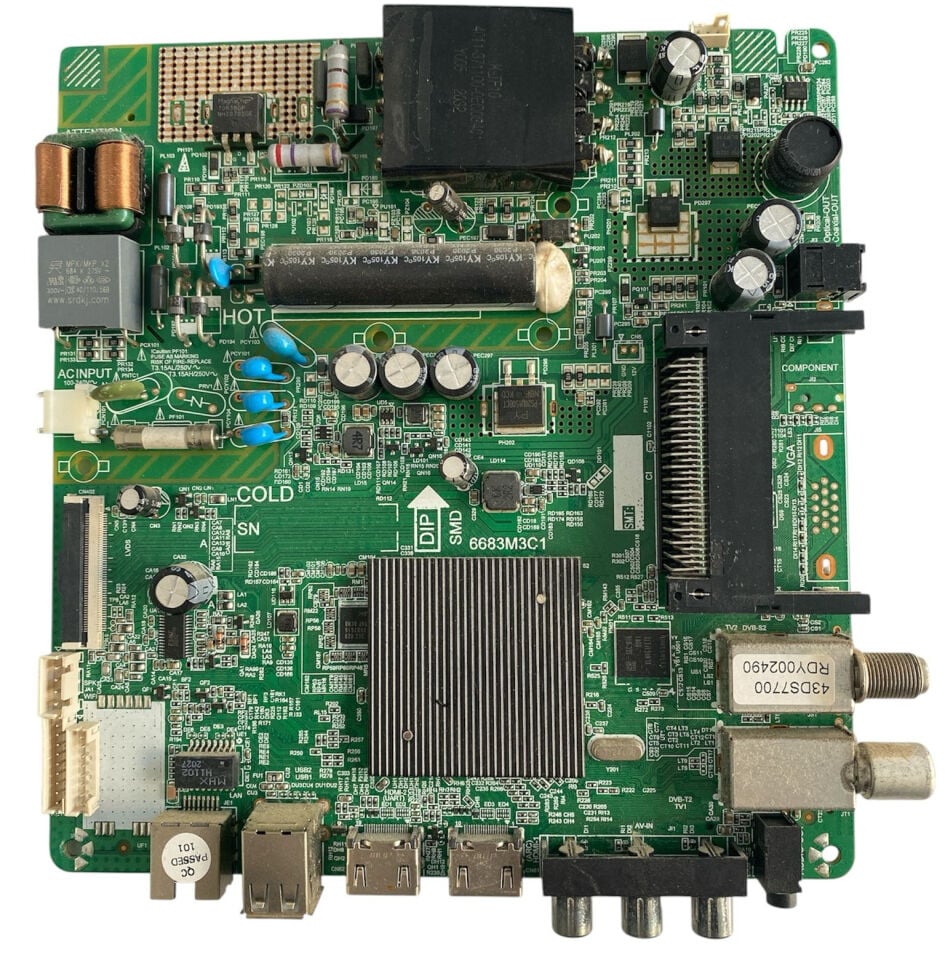 Dijitsu 43DS7700 TV Anakart 6683M3C1 Orijinal Beslemeli Smart Main Board
