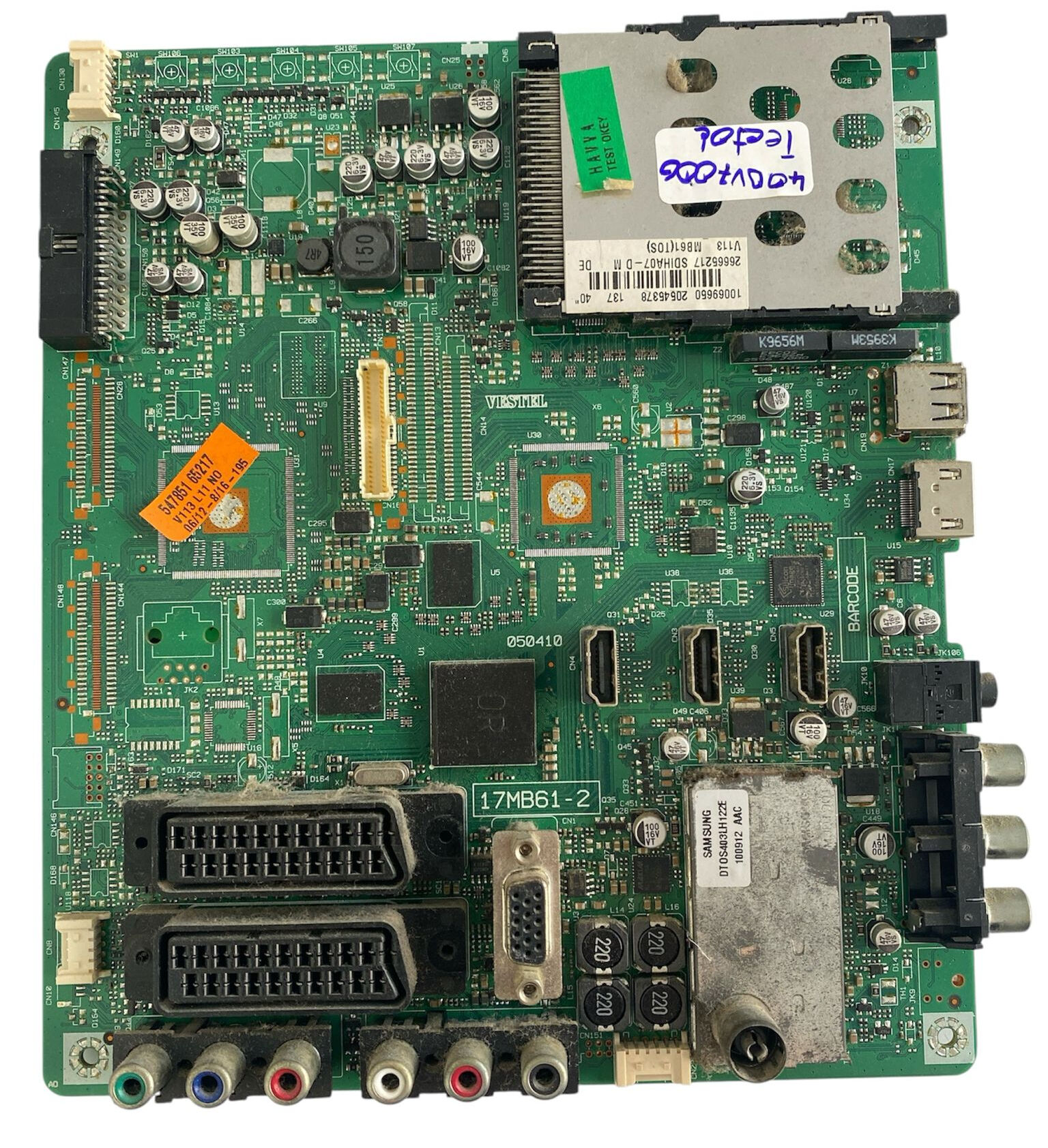 Vestel 17MB61-2 Anakart 20646378 Toshiba 40BV7006 Orijinal Main Board
