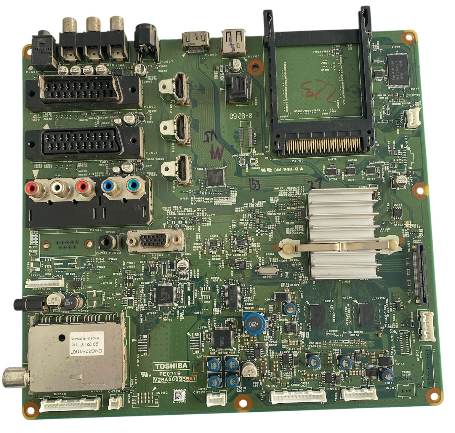 Toshiba 40LV685DG TV Anakart PE0719 V28A000938A1 Orijinal Main Board