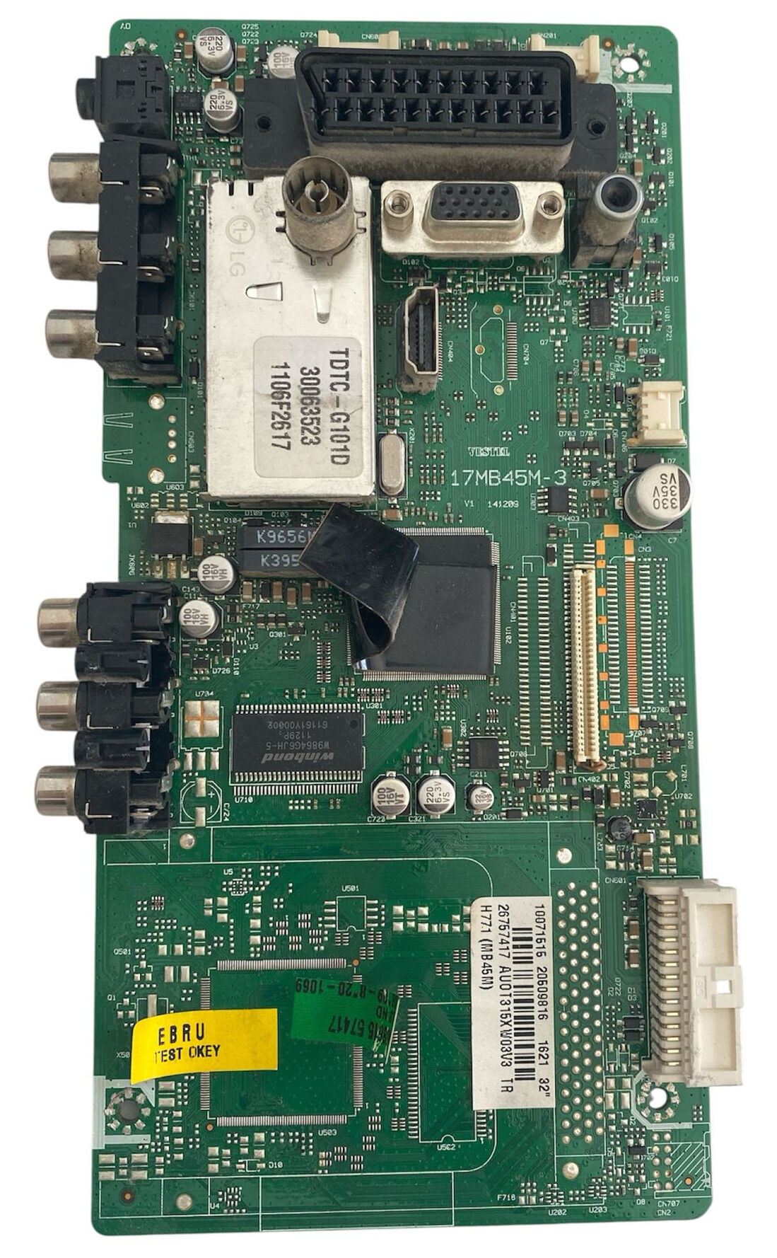 Vestel 17MB45M-3 Anakart 20509816 Vestel 32VH5956 Orijinal Main Board