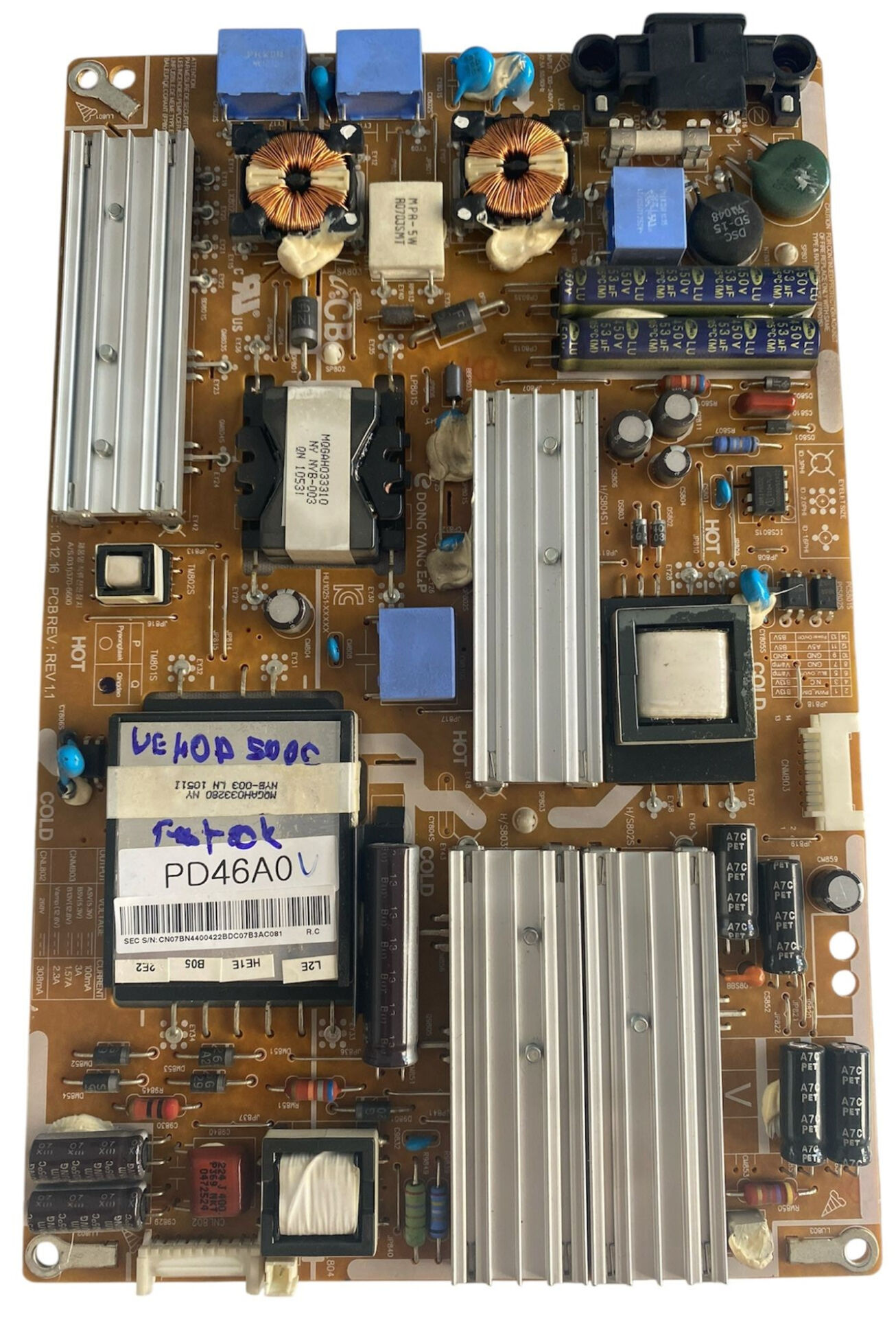 Samsung UE40D5000 TV Besleme Kartı BN44-00422B Orijinal PD46A0V Power Board