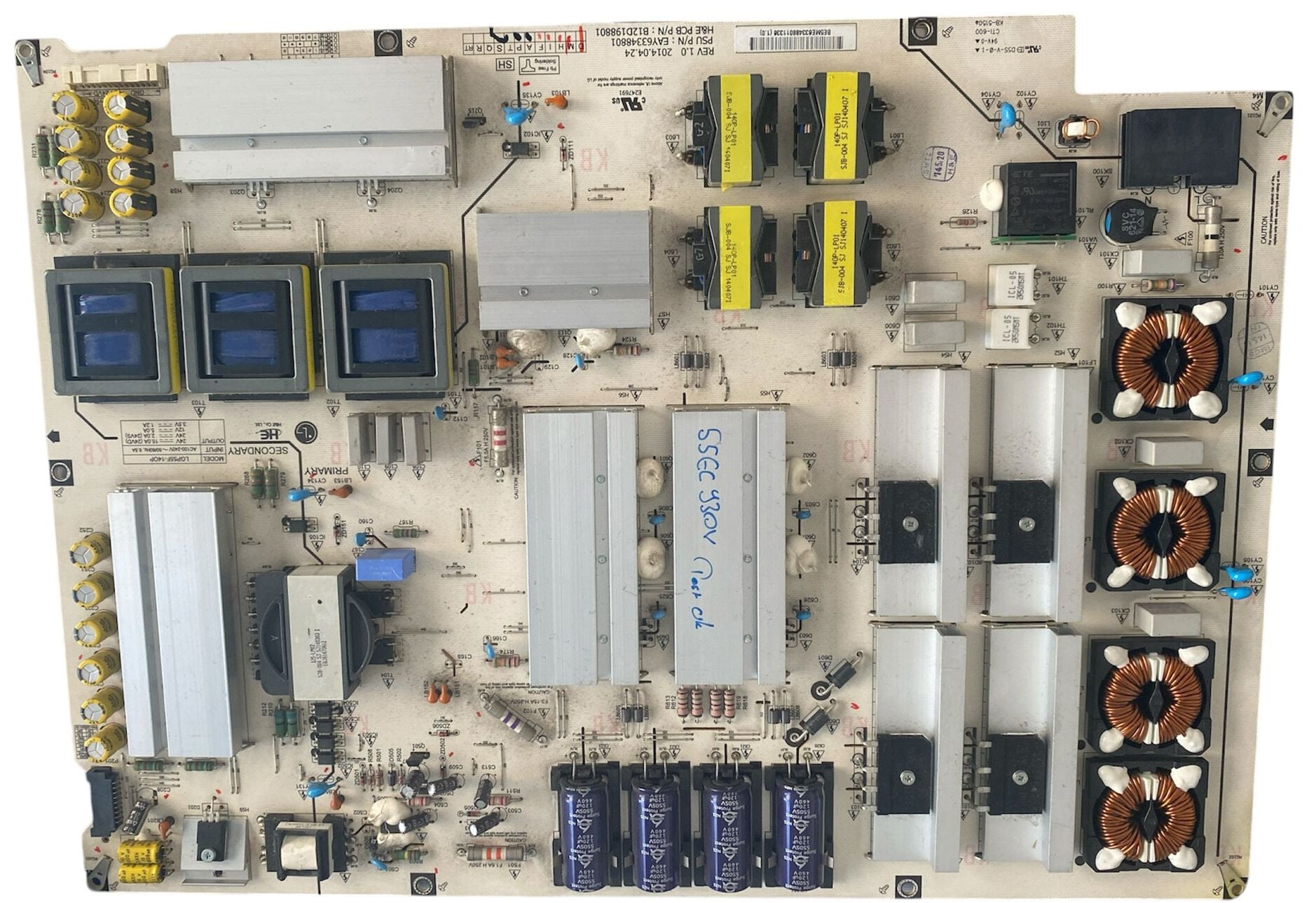 LG 55EC930V OLED TV Besleme Kartı EAY63348801 Orijinal LGP55F-14OP Power Board