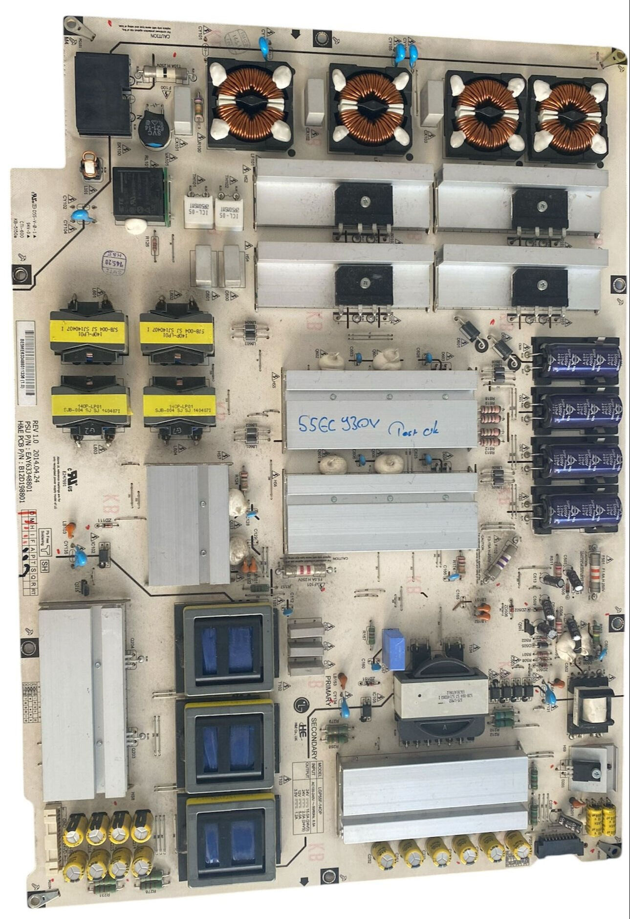 LG 55EC930V OLED TV Besleme Kartı EAY63348801 Orijinal LGP55F-14OP Power Board
