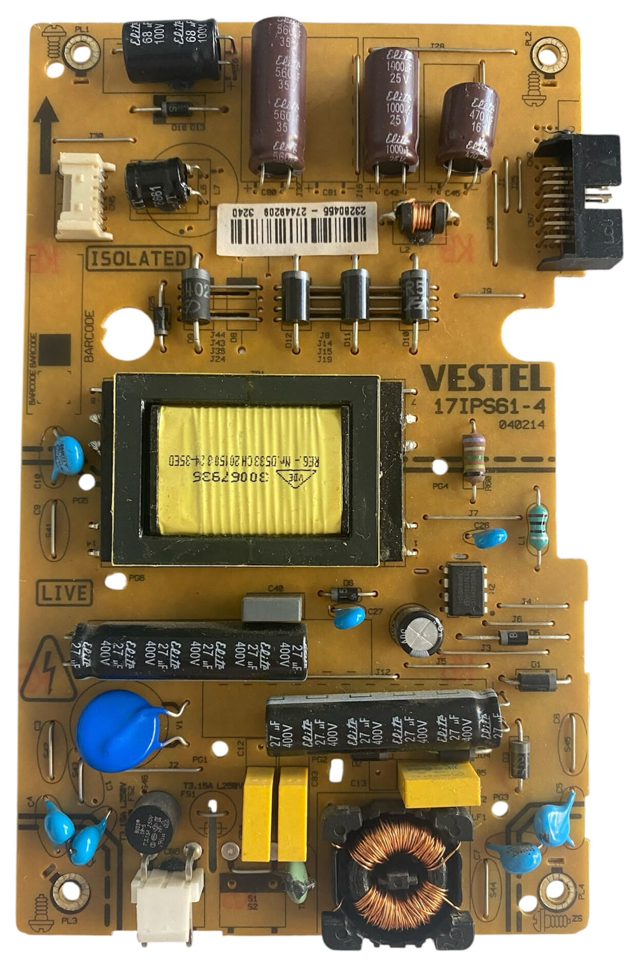 Vestel 17IPS61-4 Besleme Kartı SEG Finlux Bush Linsar 24'' Power Board