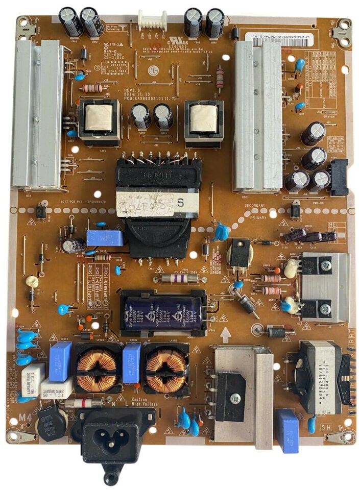 LG EAX66203101 (1.7) 50LF650V Besleme Kartı Orijinal Innotek Power Supply LGP4760RI
