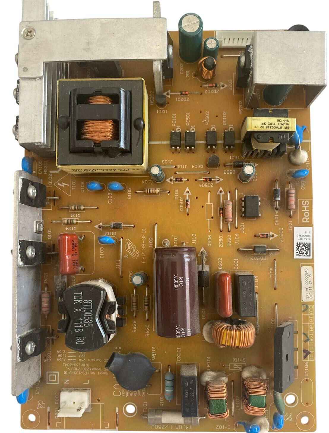 Arçelik F82-203 3HD Besleme Kartı FSP FSP139-3F01 Orijinal Power Supply