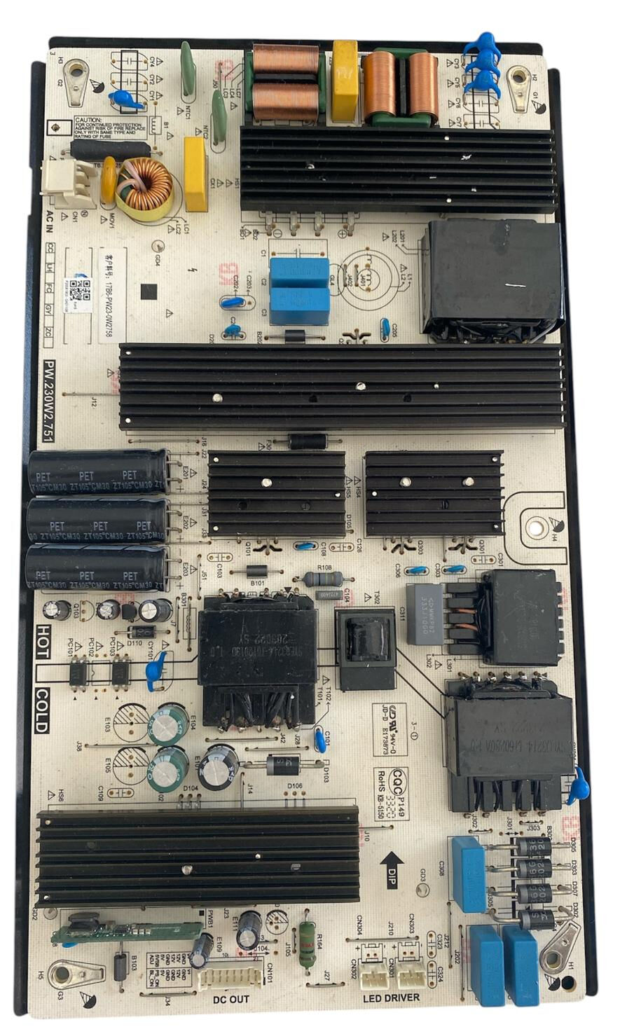 Sunny 65'' Besleme Kartı PW.230W2.751 Orijinal Axen TV Power Board