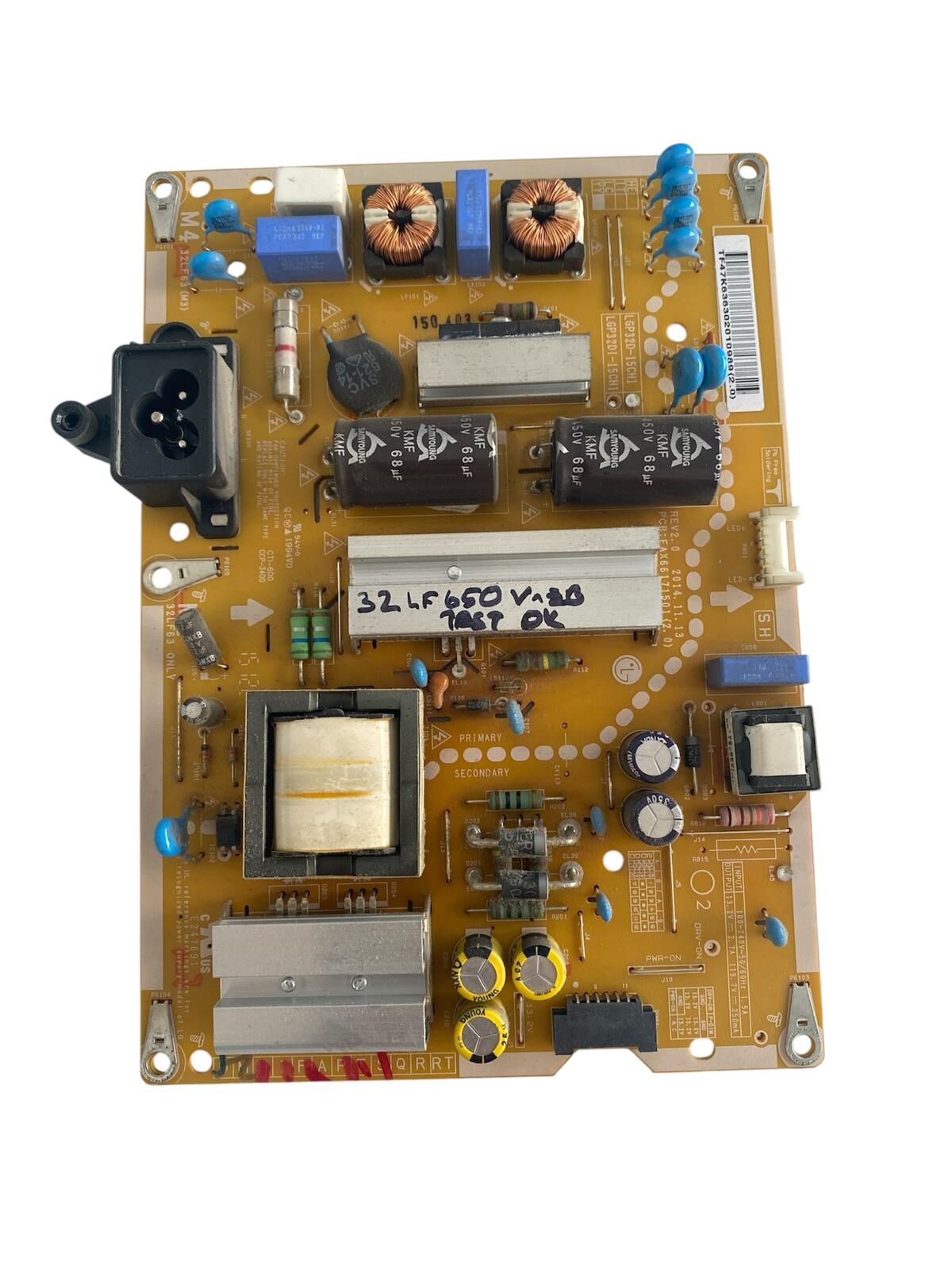 LG 32LF650V-ZB Güç Besleme Kartı (Power Supply) - EAX66171501 (2.0) LGP32D-15CH1