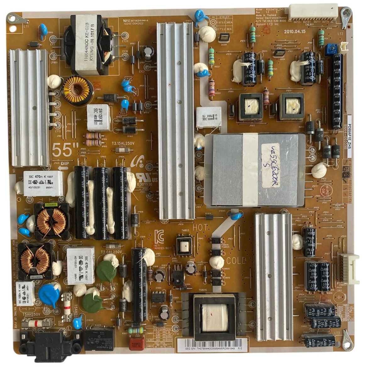 Samsung BN44-00359B Besleme Kartı PD55AF1E_ZHS Orijinal 55'' LED TV Power Board