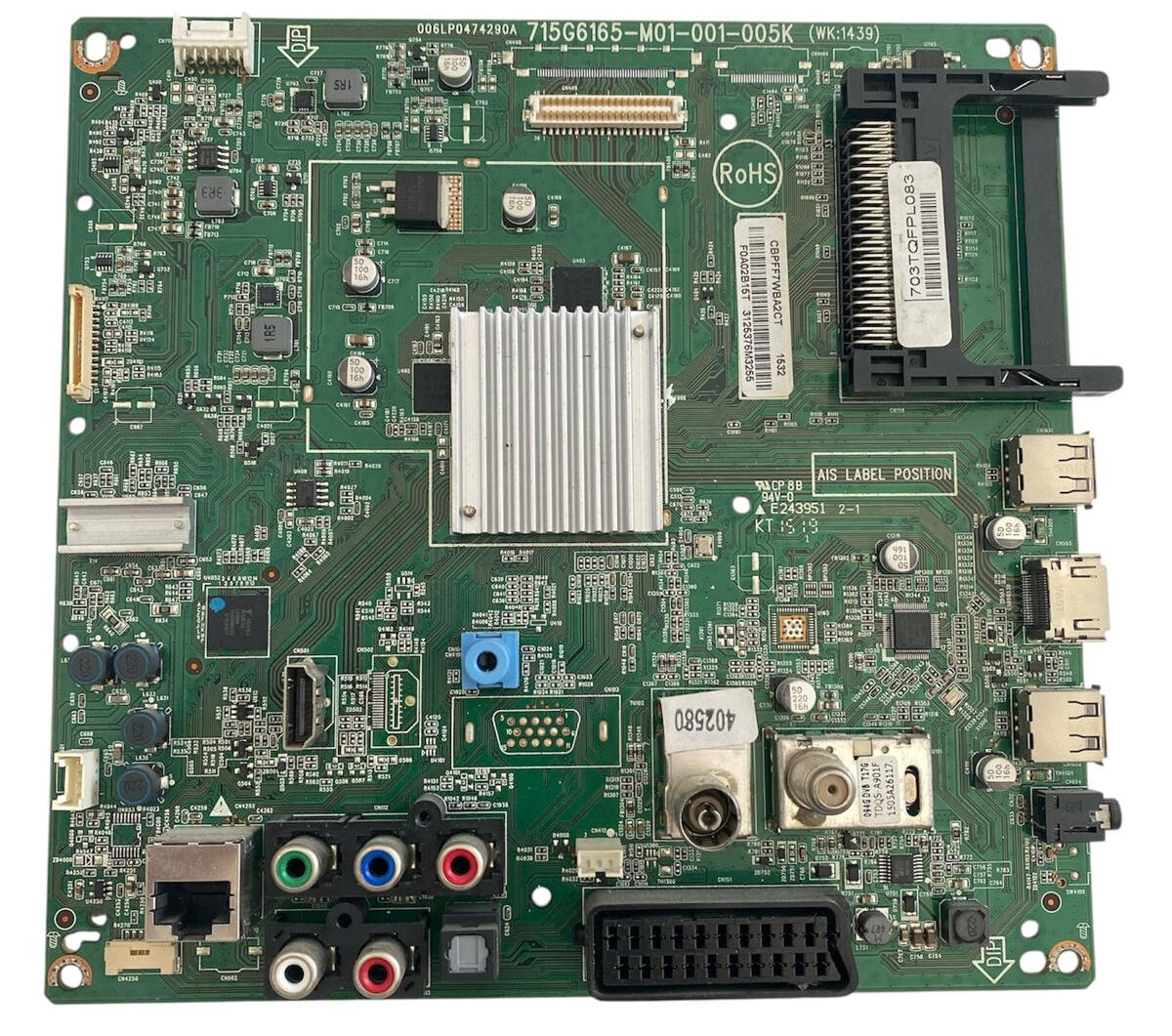 Philips 40PFK5300/12 Smart LED TV Anakart (Mainboard) - 715G6165-M01-001-005K (WK:1439)