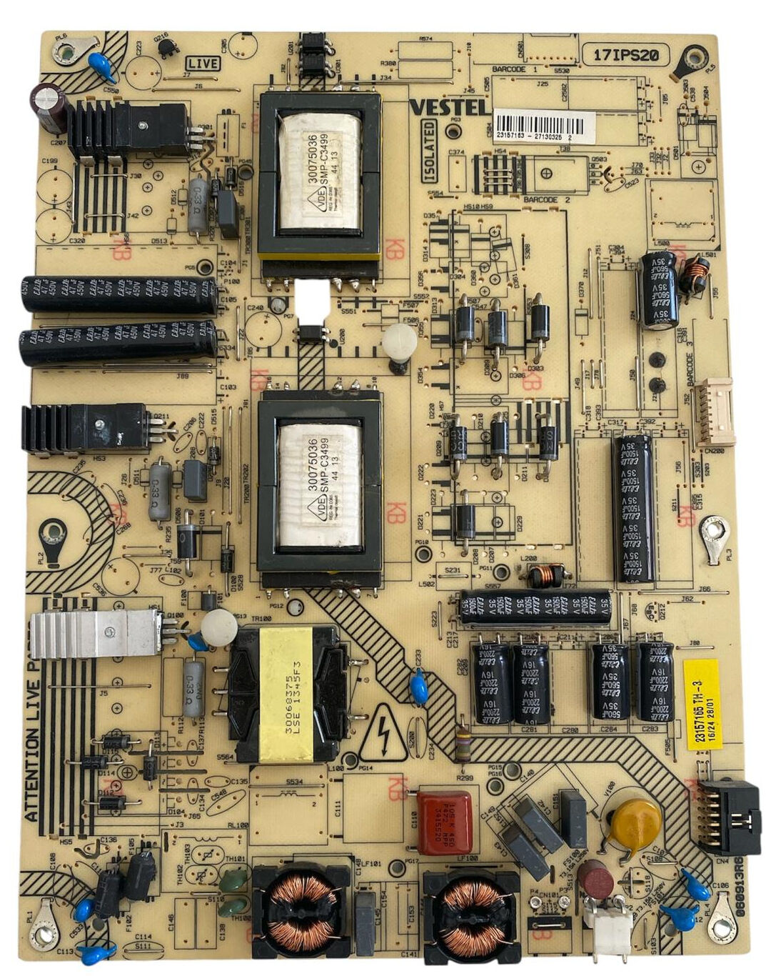 Vestel 17IPS20 Güç Besleme Kartı (Power Supply) - 060913R6 Orijinal TV Besleme