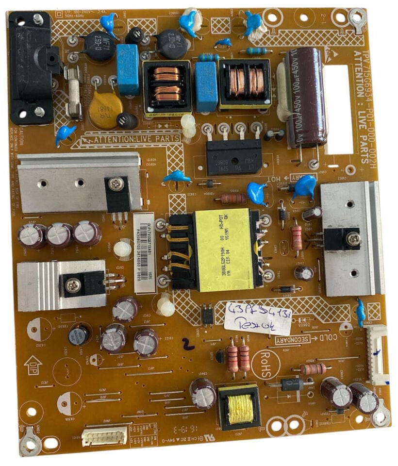 Philips 43PFS4131/12 TV Güç Besleme Kartı (Power Supply) - 715G6934-P01-000-002H Orijinal