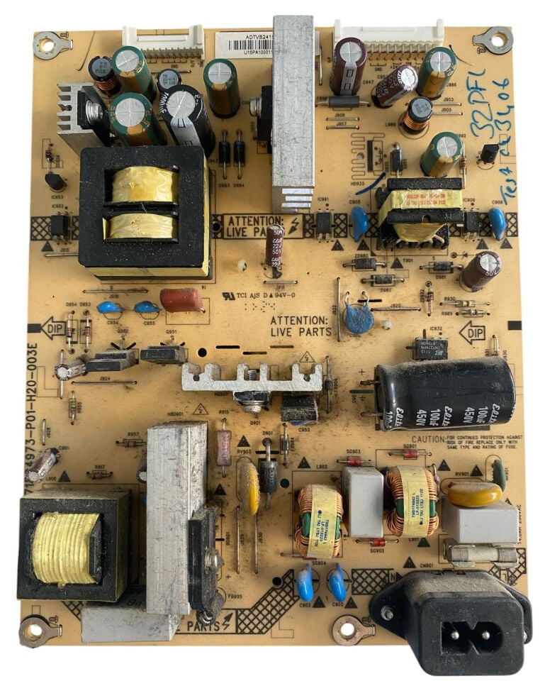 Philips 715G4973-P01-H20-003E Besleme Kartı Orijinal 32PFL3406 Power Board