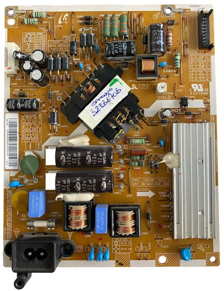 Samsung BN44-00605B Besleme Kartı L32SF_DPN Orijinal 32EB670B Güç Kartı