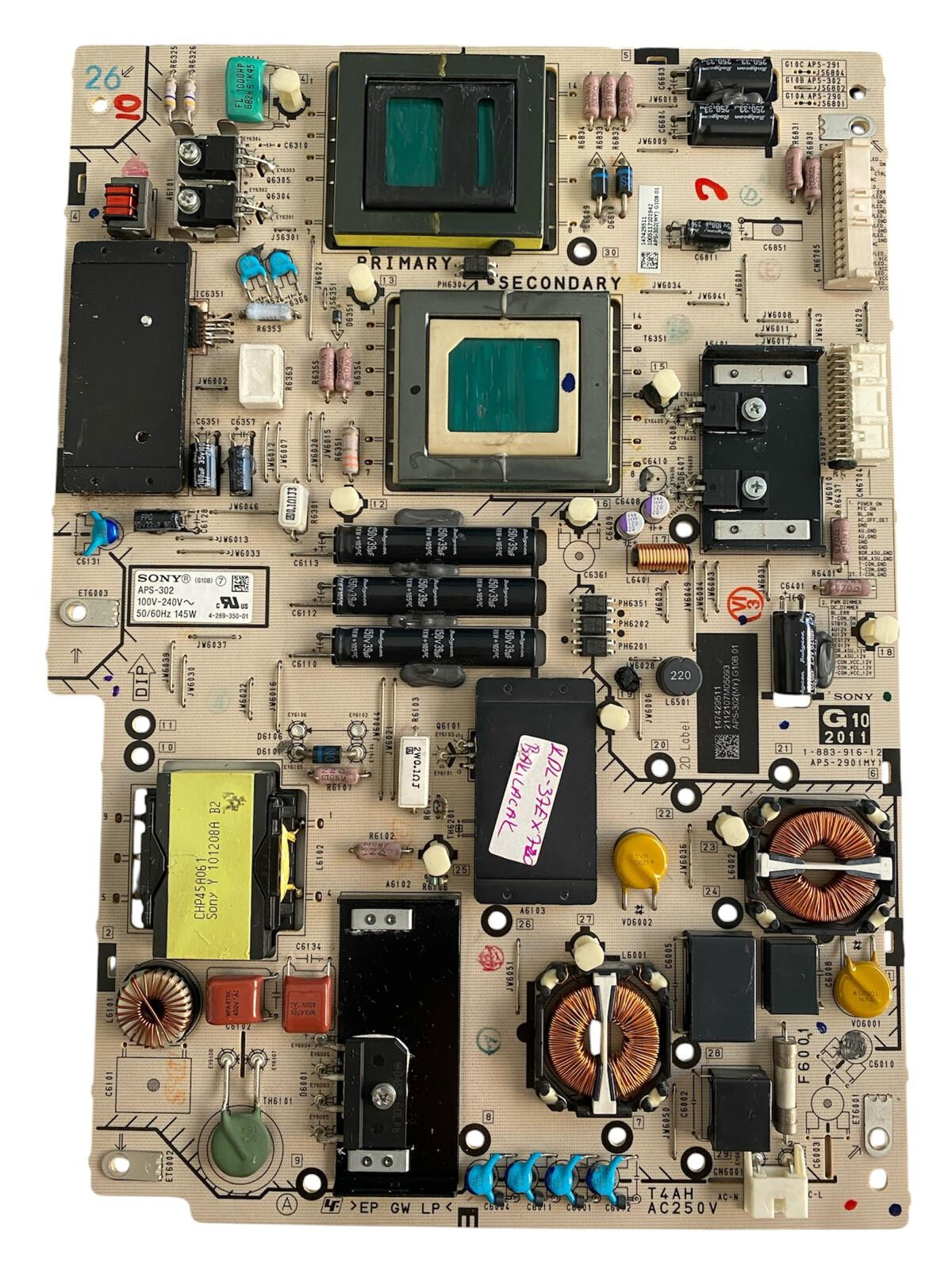 Sony APS-302 Besleme Kartı APS-290 Orijinal KDL-37EX720 Power Board 1-883-916-12