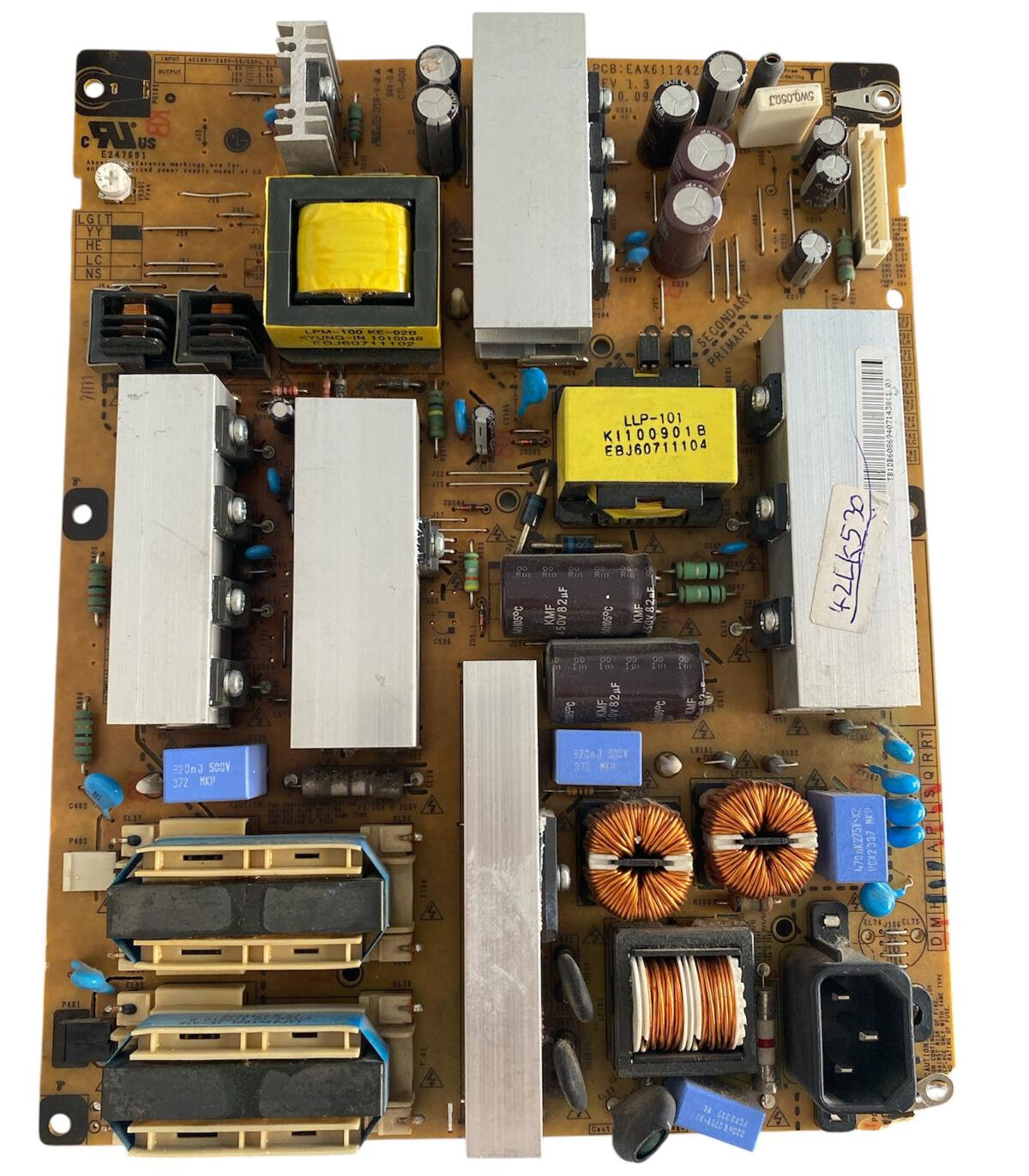 LG 42LK530 TV Güç Besleme Kartı (Power Supply) - EAX61124201 / 16 LGP4247-10H Orijinal