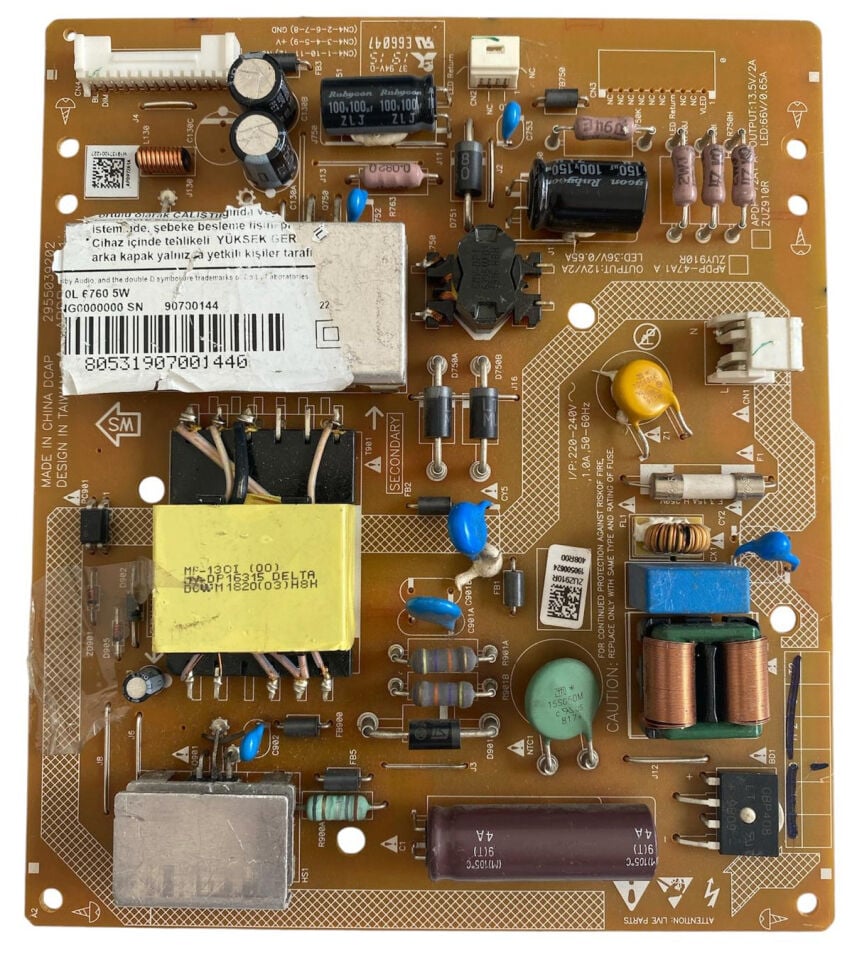 Philips APDP-72A1 Besleme Kartı Orijinal APDP-47A1 Delta TV Power Board
