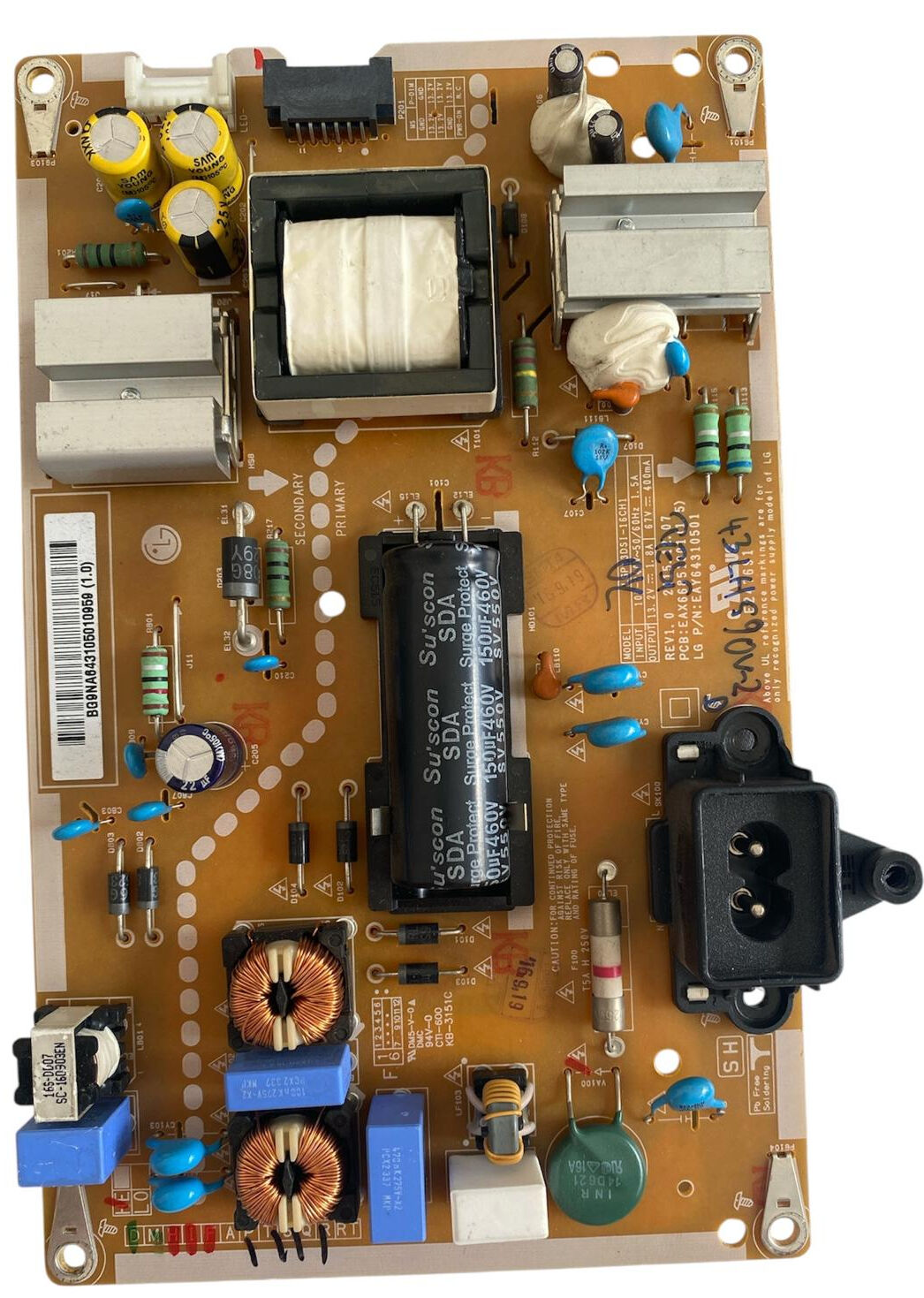LG EAX66851001 (1.5) Besleme Kartı Orijinal LGP32DSI-16CH1 43LH590V Power Board