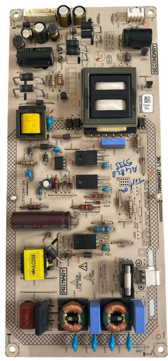 Grundig VTY194-34 Besleme Kartı Orijinal Arçelik Beko A48LB5533 Power Board