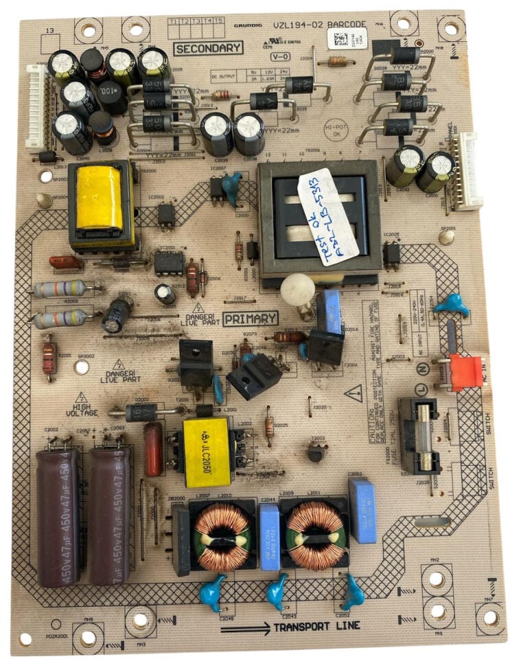 Grundig VZL194-02 Besleme Kartı Orijinal Arçelik Beko A32LB5313 Power Board