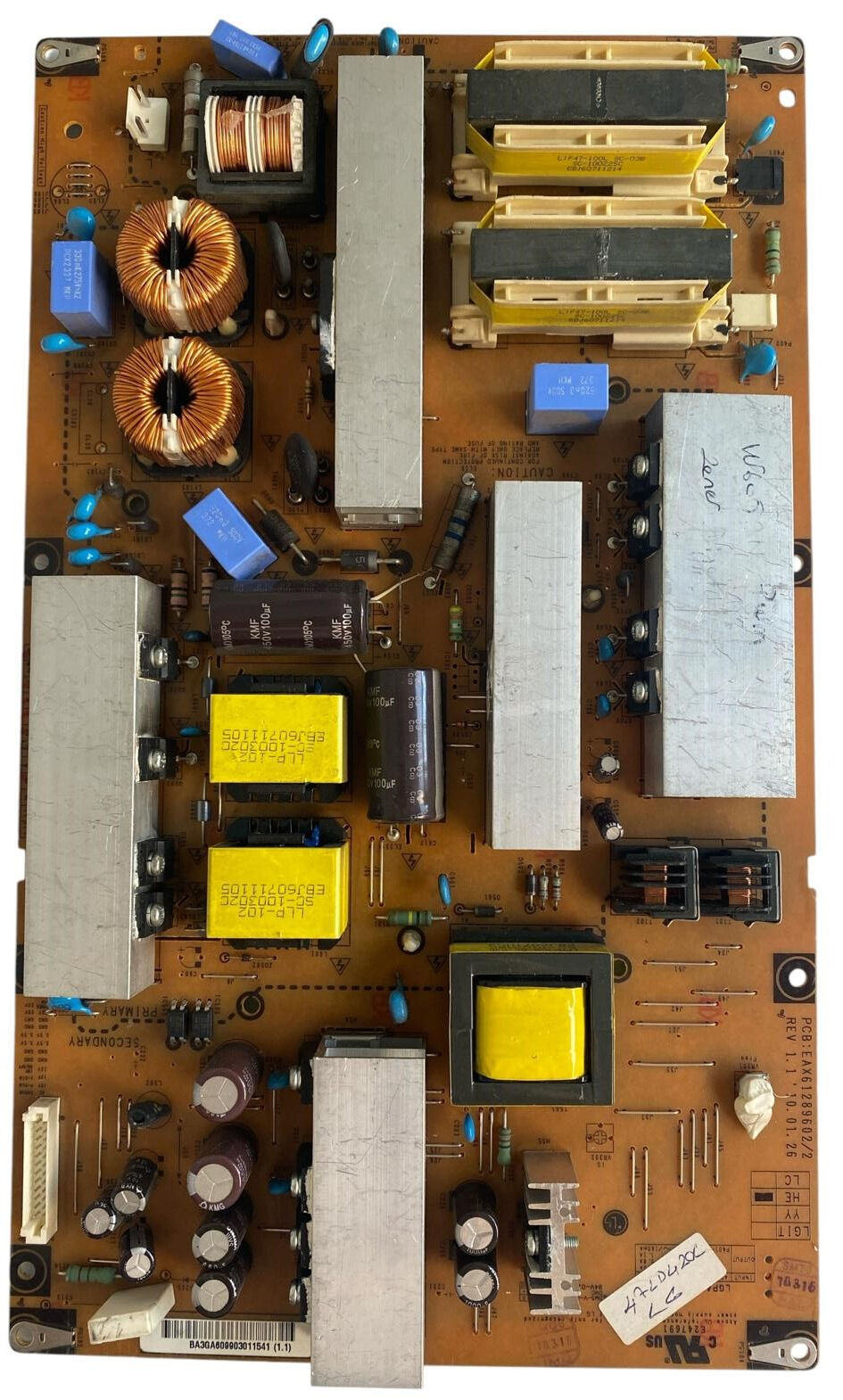 LG EAX61289602/2 Besleme Kartı Orijinal EAY60803201 LGP47-10F 47LD750 Power Board