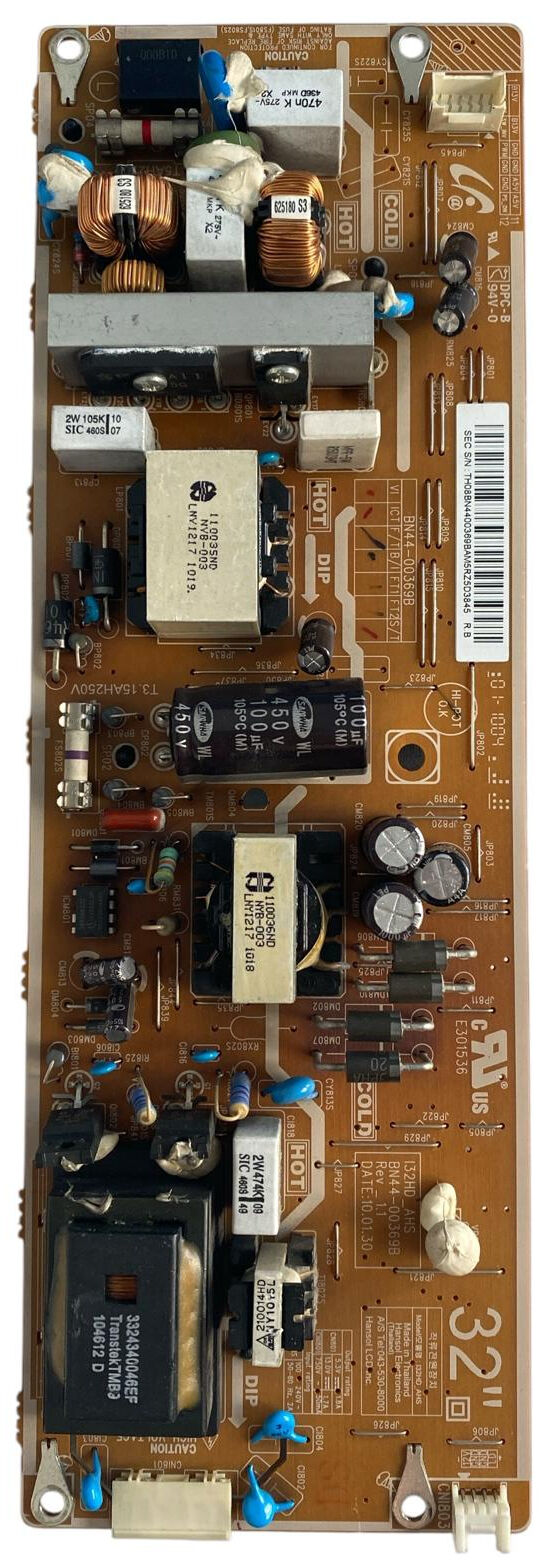 Samsung BN44-00369B Besleme Kartı Orijinal I32HD_AHS REV 1.1 LE32C530 LE32C550 Power Board
