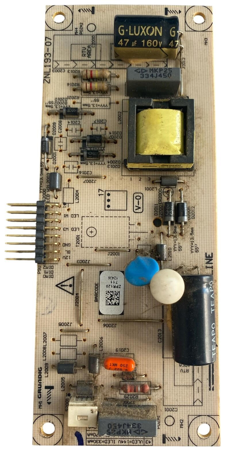 Grundig ZNL193-07 LED Sürücü Kartı Orijinal ZPR120 Arçelik Beko 40 43 inç LED Driver Board