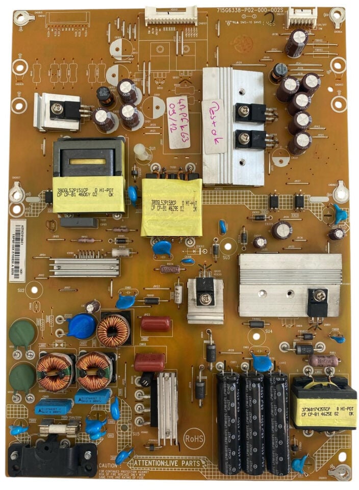 Philips 715G6338-P02-000-002S Besleme Kartı Orijinal A0TVD1213AC1 47PFK6309/12 47 inç 55 inç Power Board
