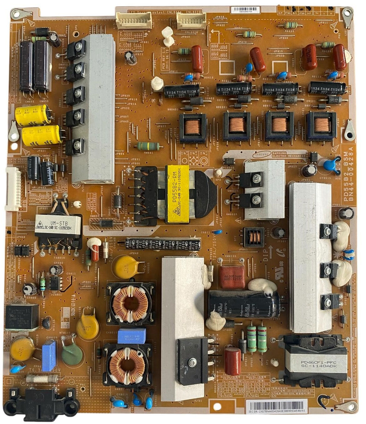 Samsung BN44-00428A Besleme Kartı Orijinal PD55B2_BSM UE55D6000 UE55D6100 UE46D6000 46 55 inç Power Board